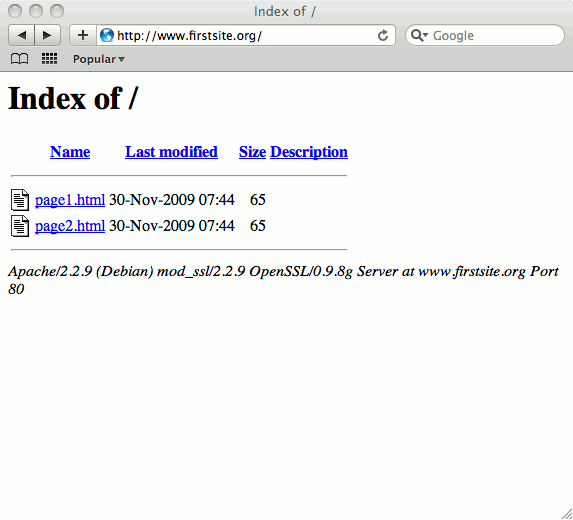 Website running under Apache on CentOS 5.