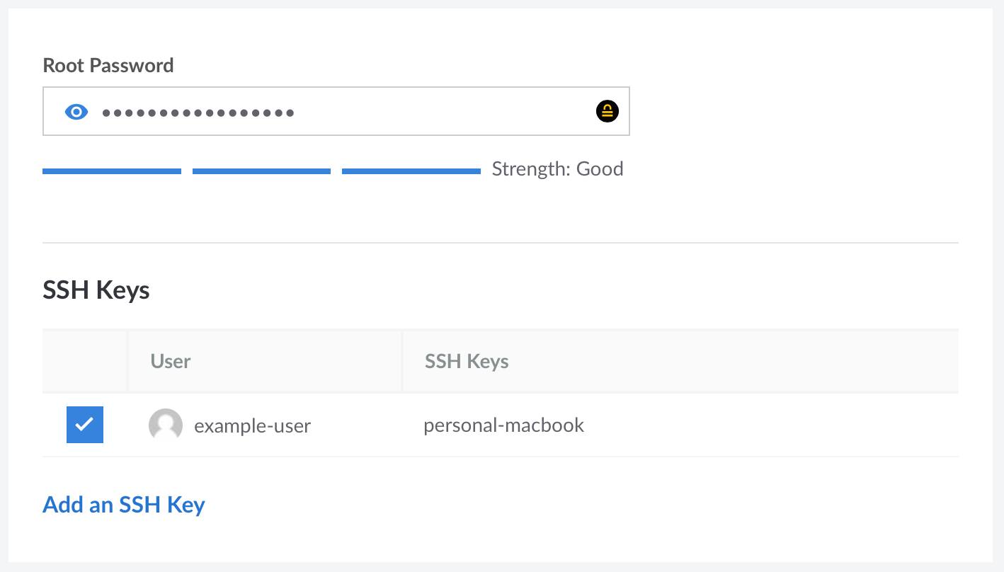 Enter root password in Cloud Manager